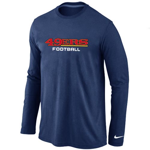 Nike San Francisco 49ers Authentic Font Long Sleeve NFL T-Shirt - Dark Blue